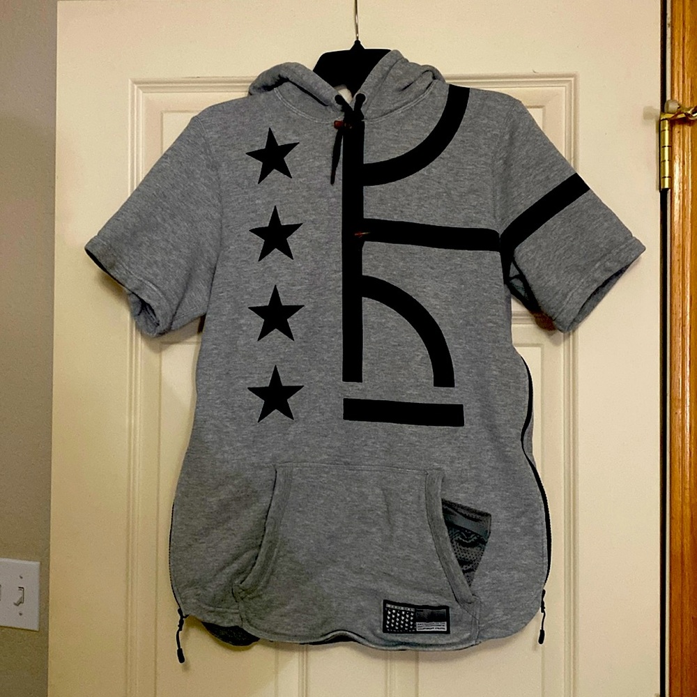 Nike Fleece hooded shirt with zippers on both sides.